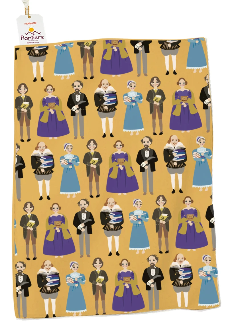 Tea Towel Famous Authors from The Past