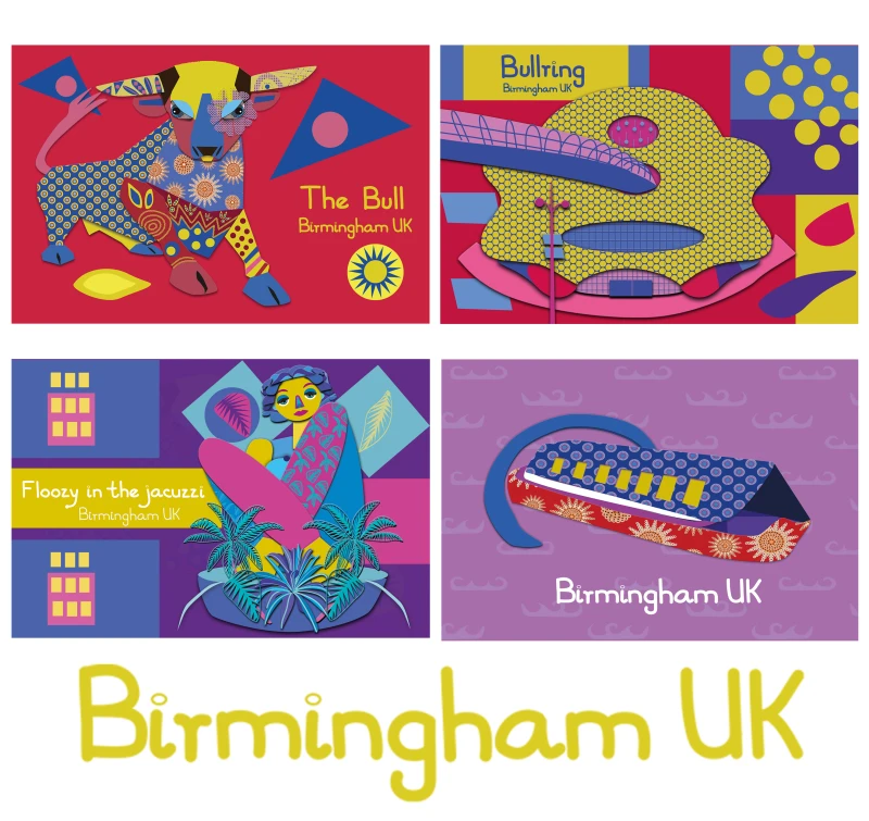 Birmingham Set of 4 Postcards