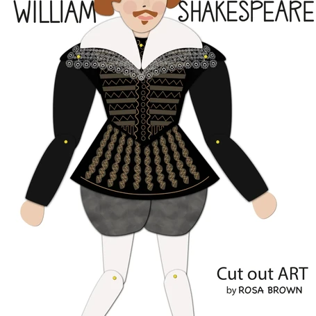 Shakespeare Cut Out Articulated Paper Puppet